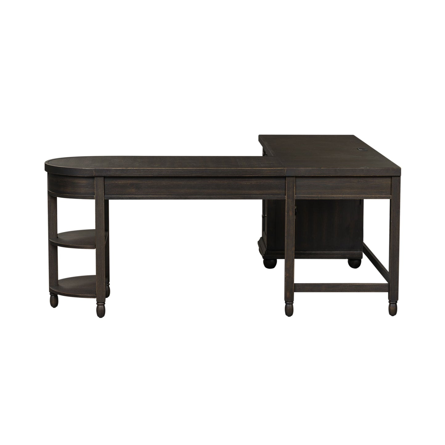 Harvest Home - L Shaped Desk Set - Black - With Hutch