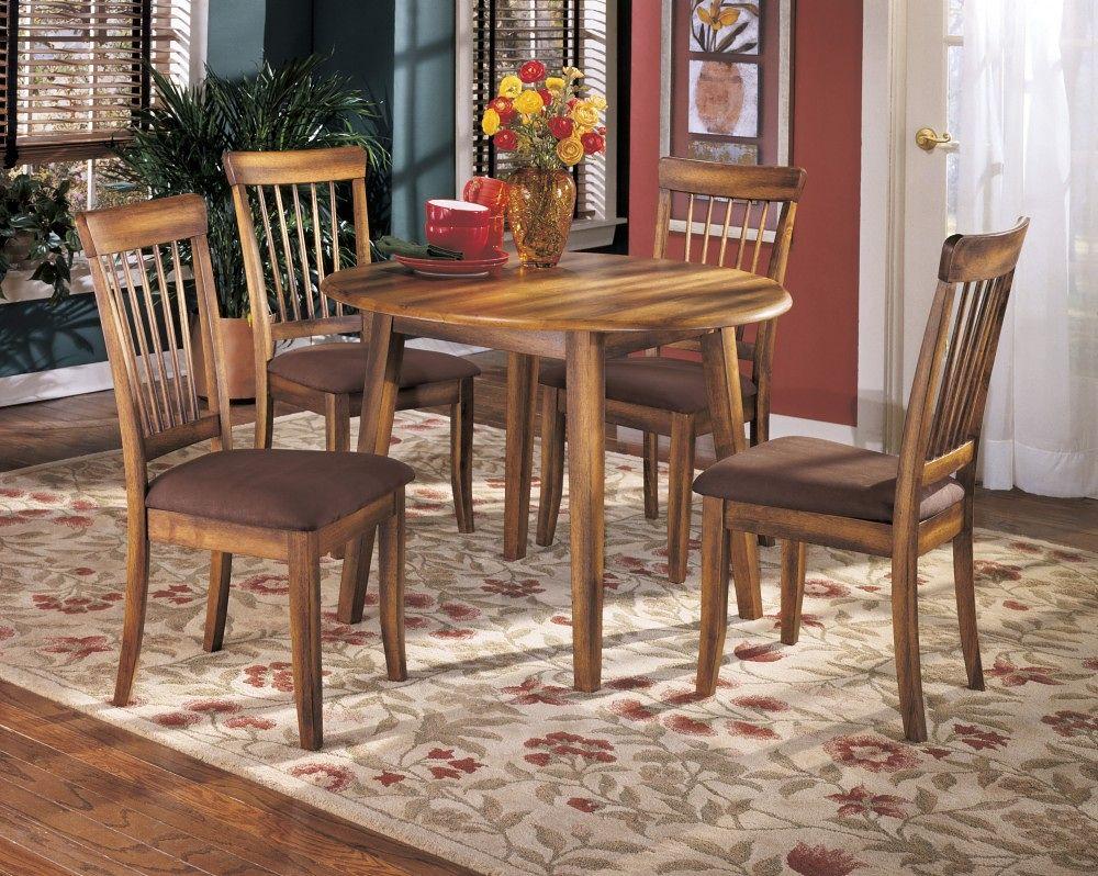 Berringer - Rustic Brown - 3 Pc. - Drop Leaf Table, 2 Side Chairs