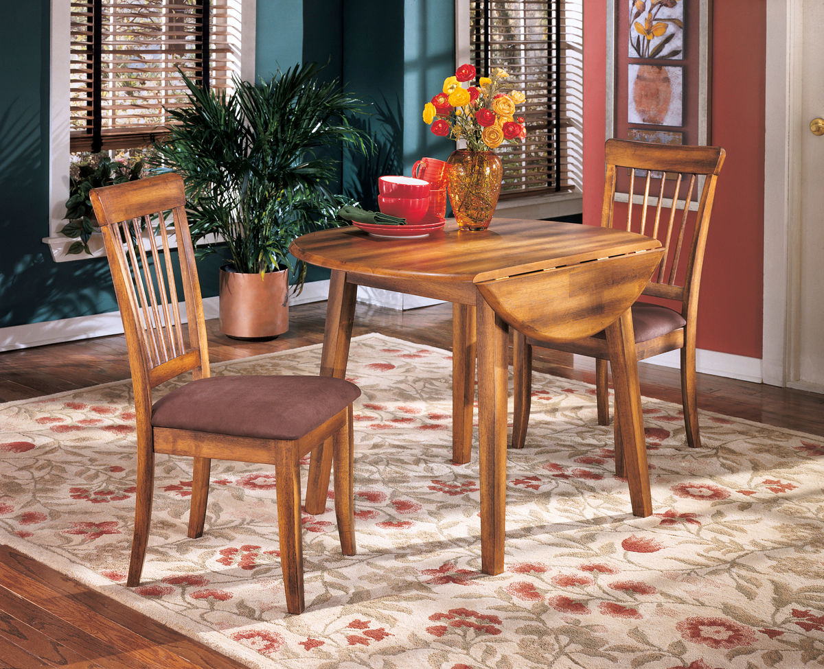 Berringer Rustic Brown Drop Leaf Table, Side Chairs