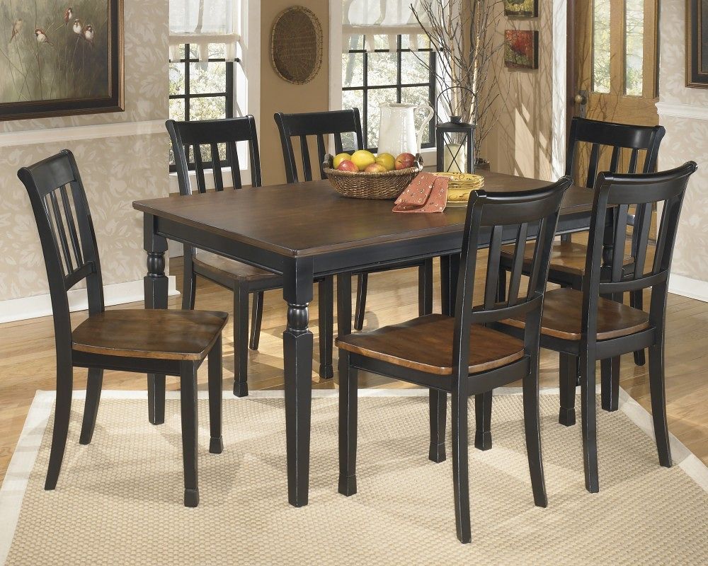 Owingsville Dark Brown Dining Room Table, Side Chairs
