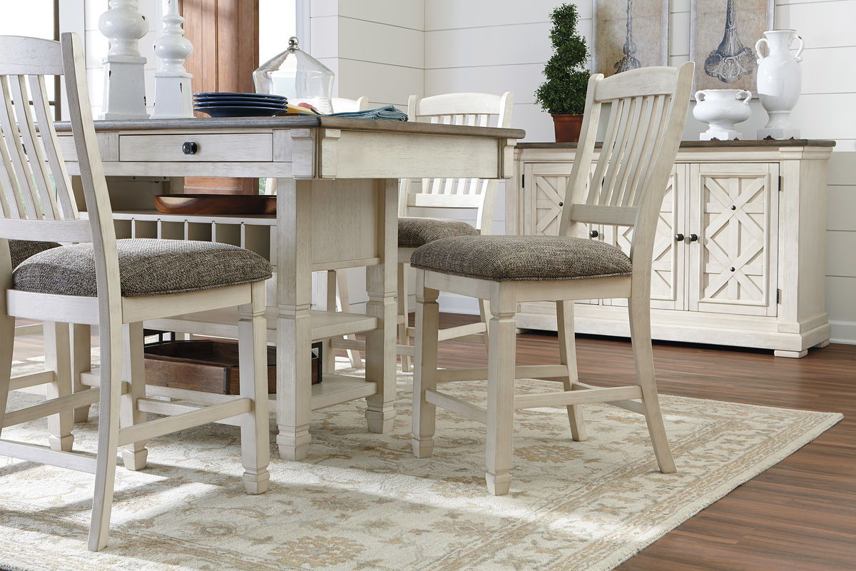 Bolanburg - Beige - 5 Pc. - Counter Table, 4 Barstools