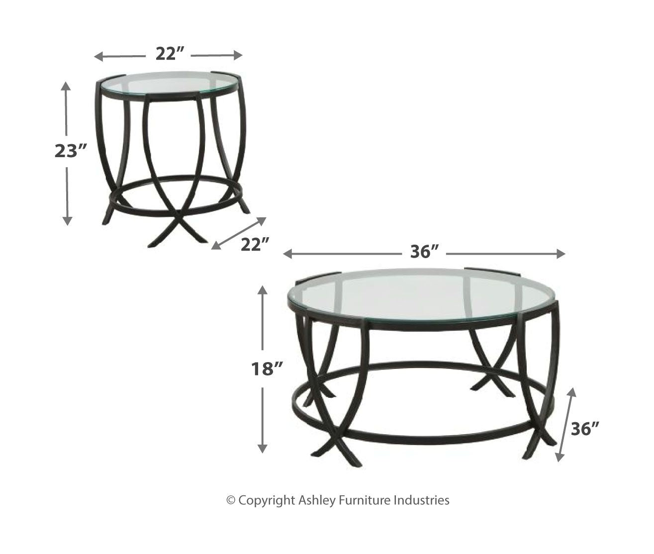 Tarrin - Black - Occasional Table Set (Set of 3)