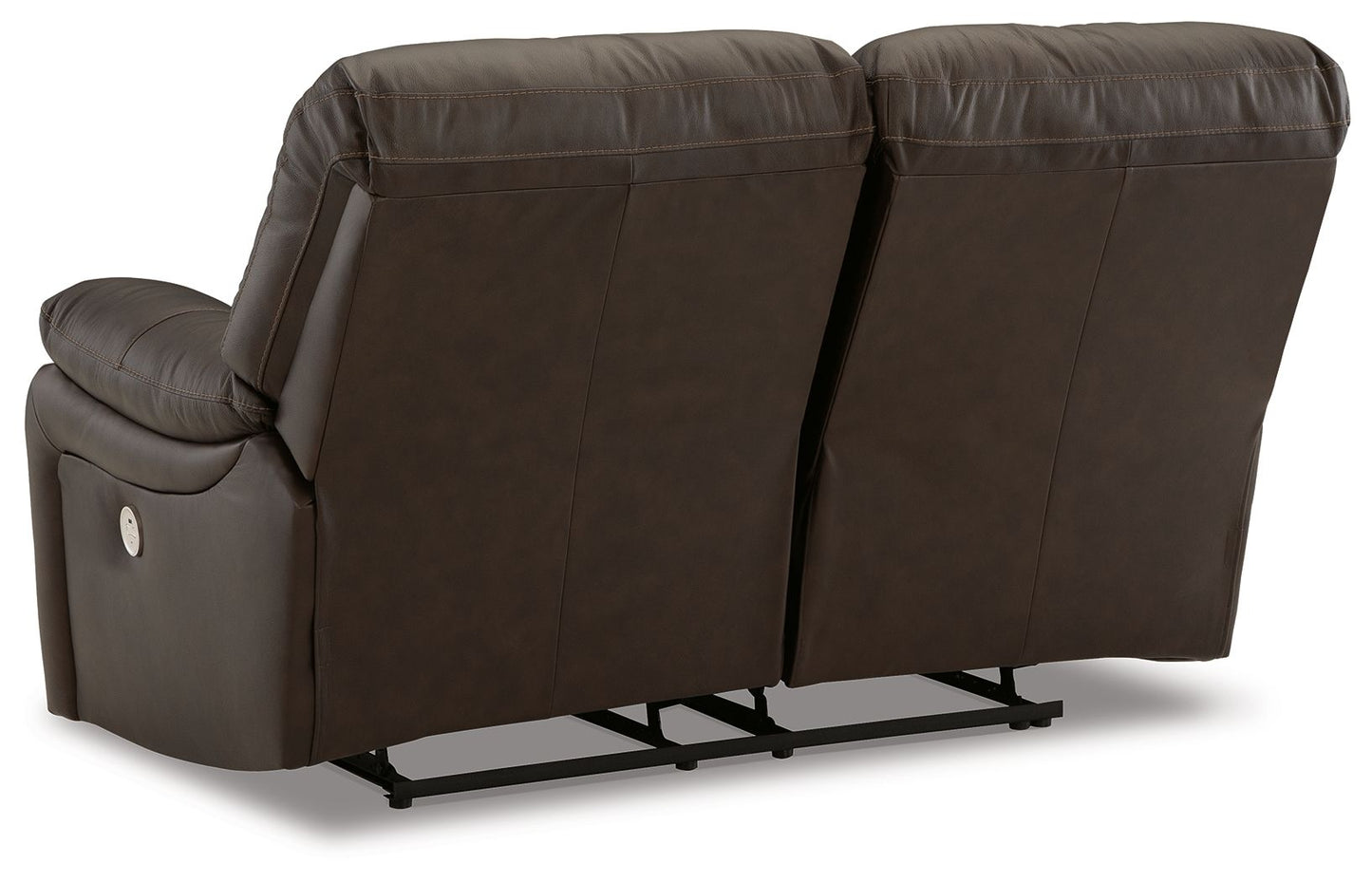 Leesworth - Dark Brown - Reclining Power Loveseat