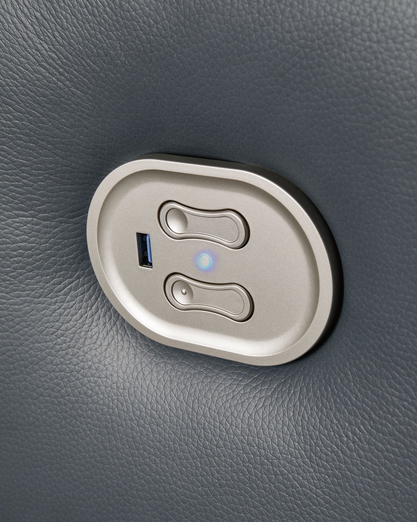 Mindanao - Steel - Power Reclining Sofa With Adj Headrest