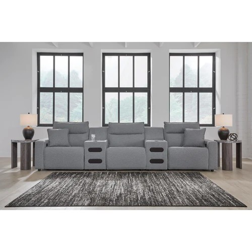 Modmax - Salt And Pepper - 5-Piece Power Reclining Sectional With LAF Zero Wall Power Recliner