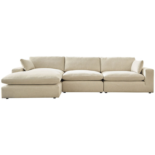 Elyza - Linen - Left Arm Facing Corner Chaise 3 Pc Sectional