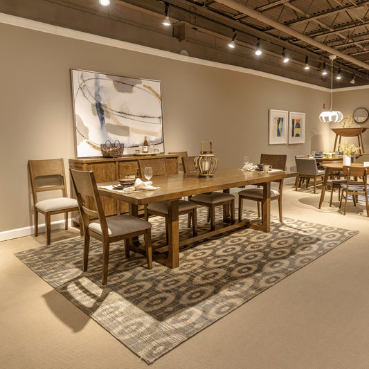 Harmony - 5 Piece Trestle Table Set - Brownstone