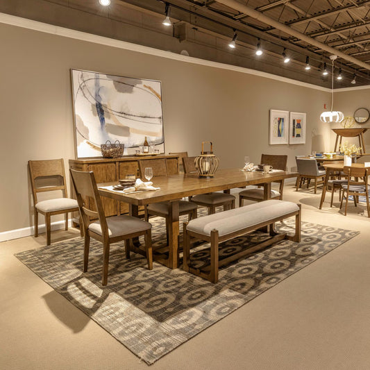 Harmony - 6 Piece Trestle Table Set - Brownstone