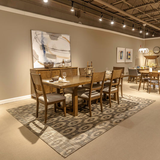 Harmony - 7 Piece Trestle Table Set - Brownstone