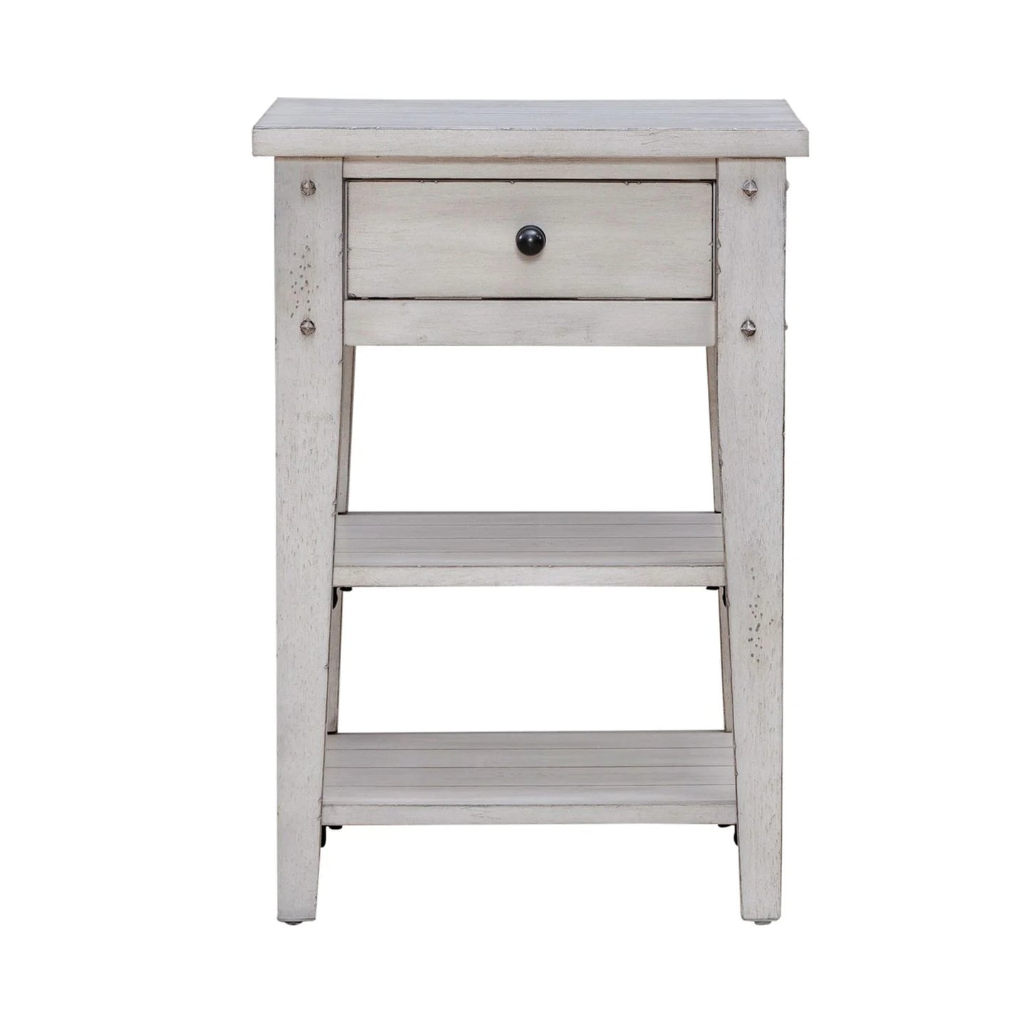 Lake House - Chair Side Table - White
