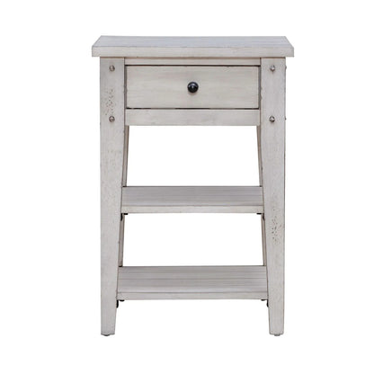 Lake House - Chair Side Table - White