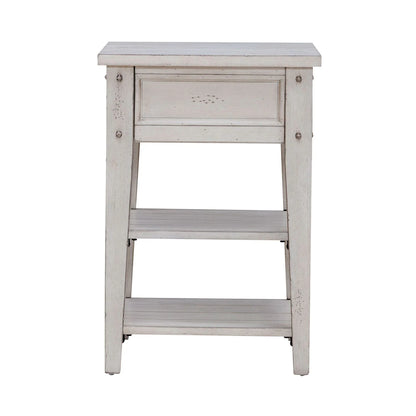 Lake House - Chair Side Table - White