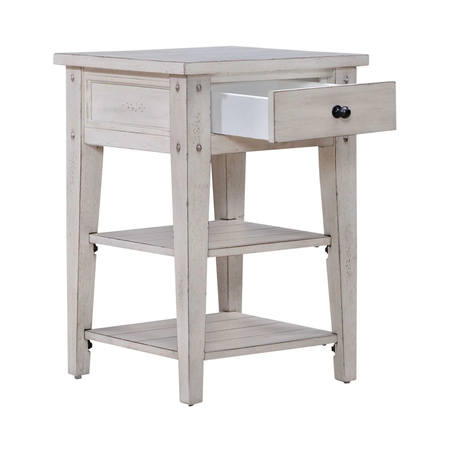 Lake House - Chair Side Table - White