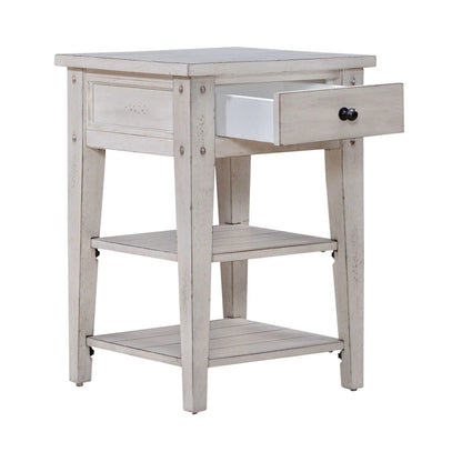 Lake House - Chair Side Table - White