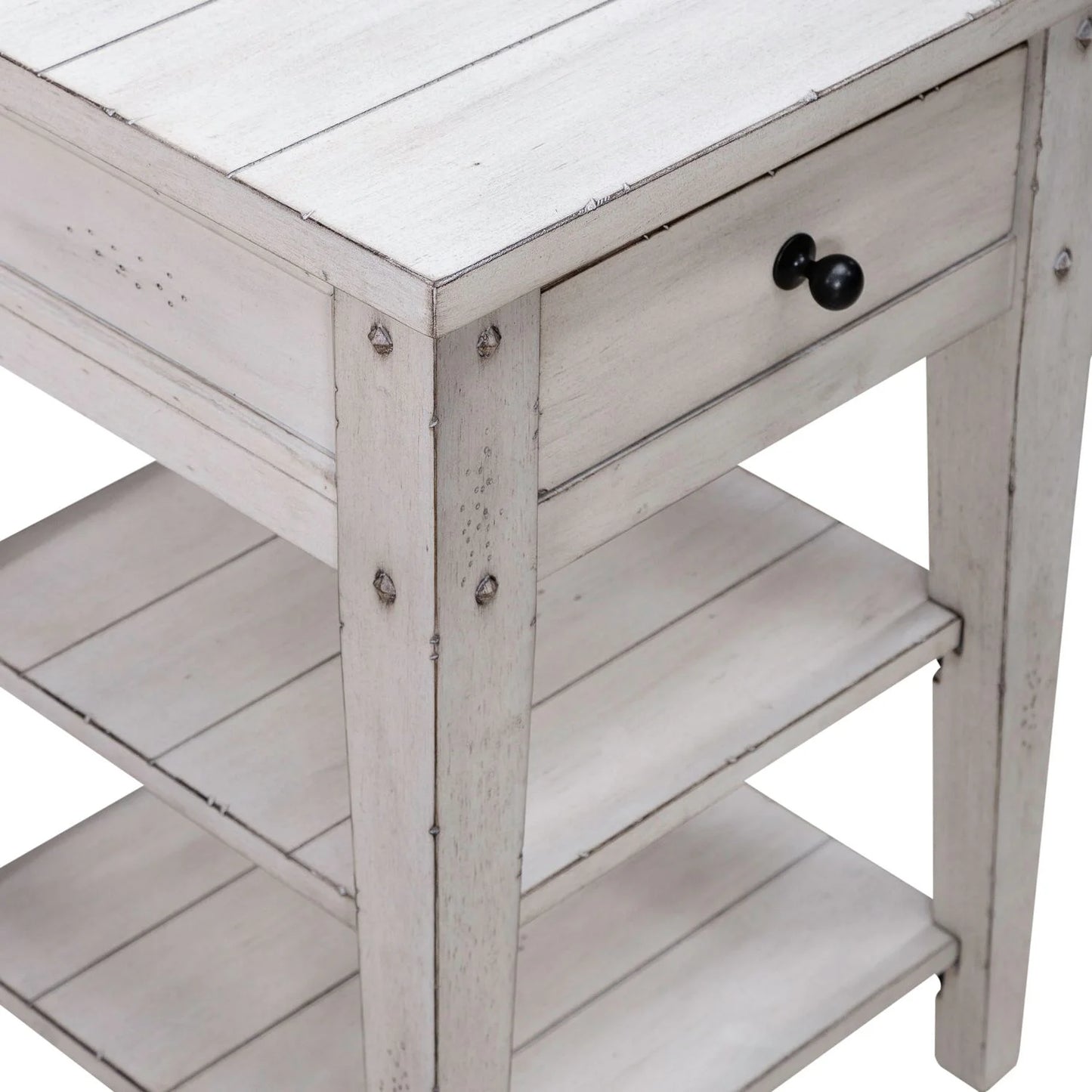 Lake House - Chair Side Table - White