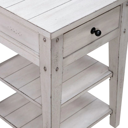 Lake House - Chair Side Table - White