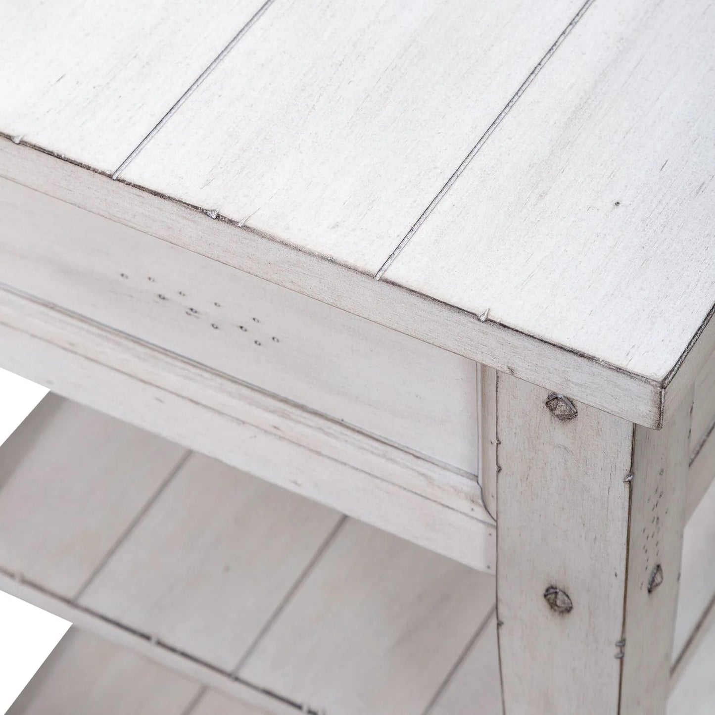 Lake House - Chair Side Table - White