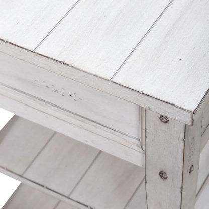 Lake House - Chair Side Table - White