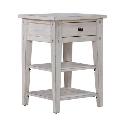 Lake House - Chair Side Table - White