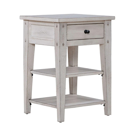 Lake House - Chair Side Table - White