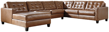 Baskove - Auburn - Left Arm Facing Corner Chaise 4 Pc Sectional