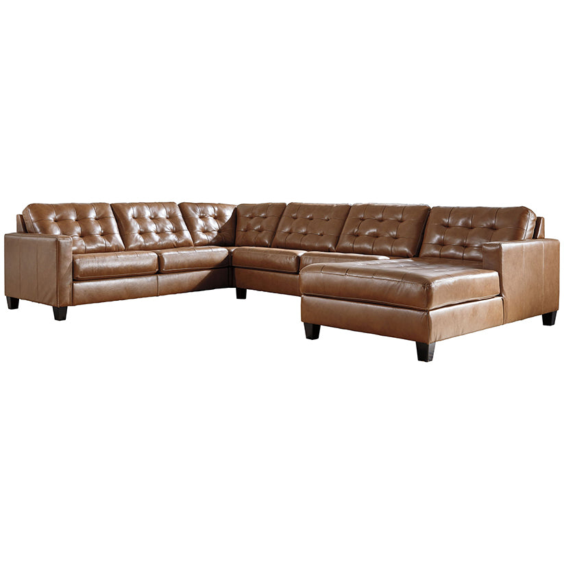 Baskove - Auburn - Right Arm Facing Corner Chaise 4 Pc Sectional