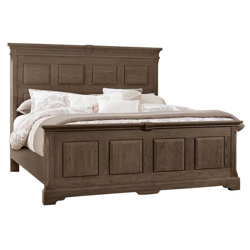 Heritage - Queen Mansion Bed - Cobblestone Oak