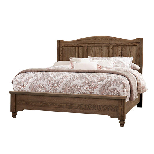 Heritage - California King Sleigh Bed - Cobblestone Oak