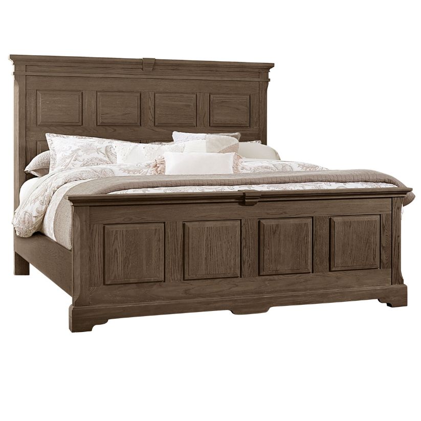 Heritage - California King Mansion Bed - Cobblestone Oak