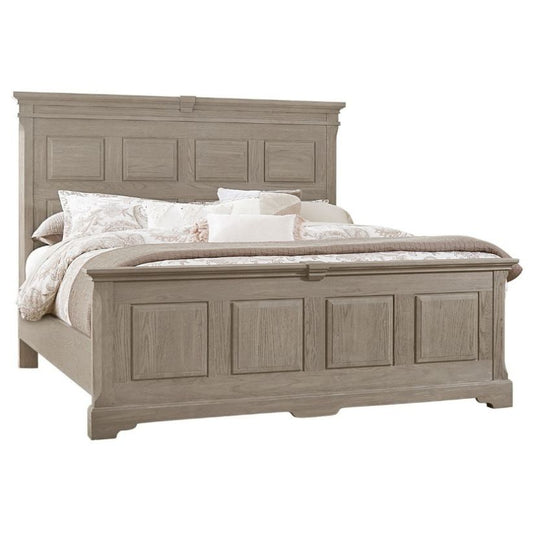 Heritage - King Mansion Bed - Cobblestone Oak