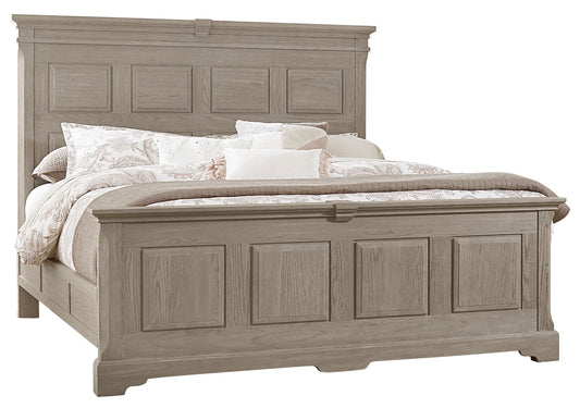 Heritage - California King Mansion Bed With Decorative Rails - Greystone