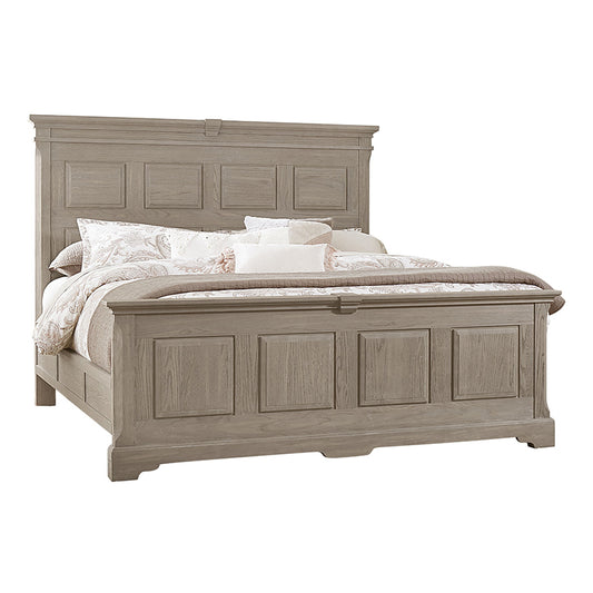 Heritage - King Mansion Bed With Decorative Rails - Greystone