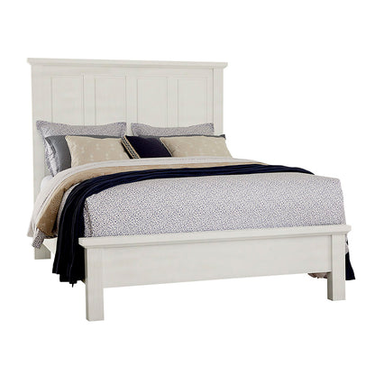 Maple Road - Queen Mansion Bed With Low Profile Footboard - Soft White