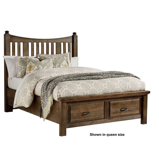 Maple Road - Queen Slat Poster Storage Bed - Maple Syrup
