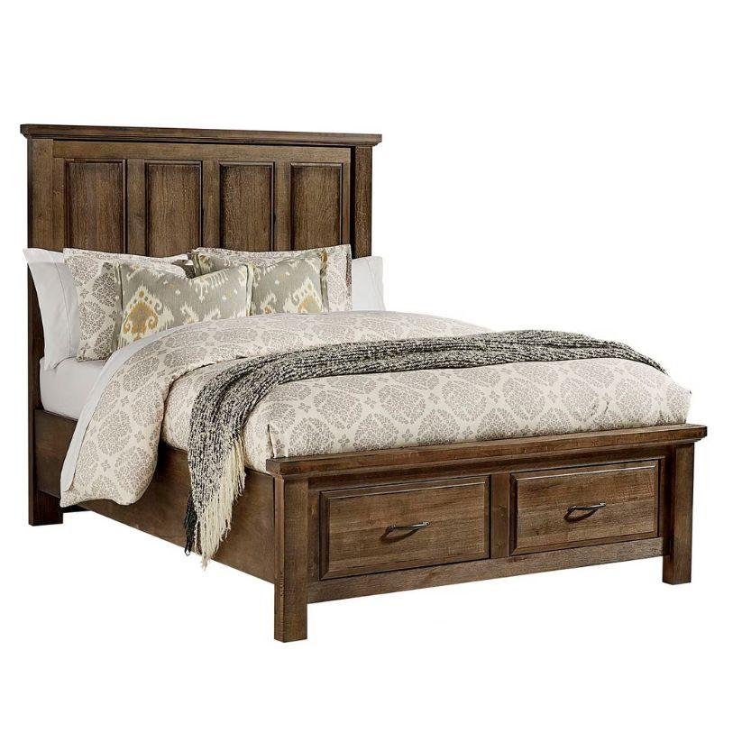 Maple Road - King Mansion Bed With Storage Footboard - Maple Syrup