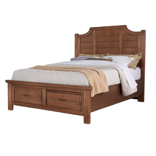 Maple Road - King Scalloped Storage Bed - Antique Amish