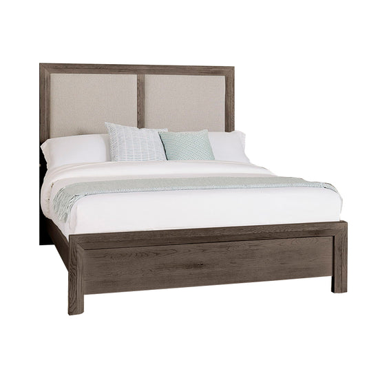 Custom Express - Queen Upholstered Wood Bed - Pebble Grey / Driftwood Grey