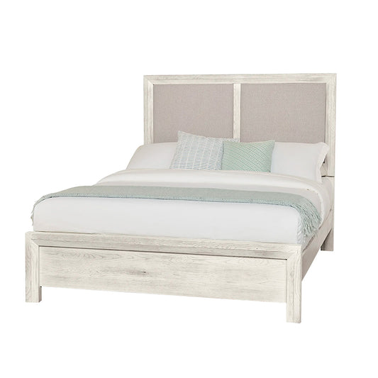 Custom Express - Queen Upholstered Bed - Pebble Grey / Weathered White