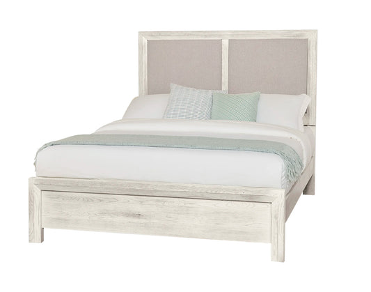 Custom Express - Queen Upholstered Bed - Pebble Grey / Weathered White