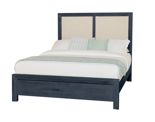 Custom Express - Queen Upholstered Bed - Linen / Indigo