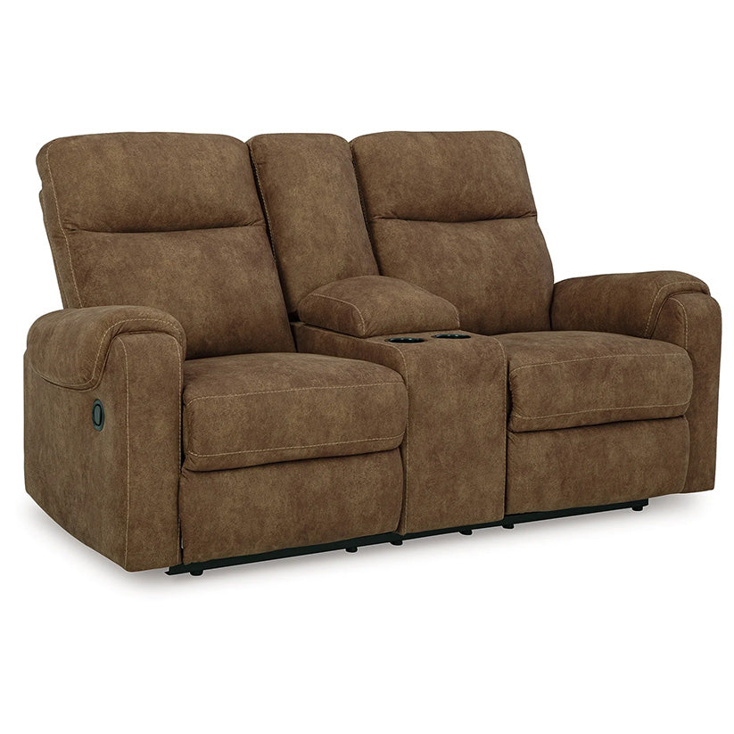 Edenwold - Brindle - Dbl Reclining Loveseat With Console