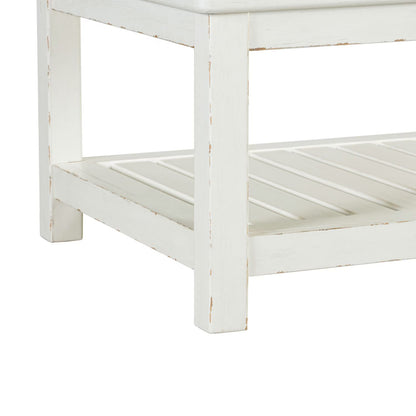 Backroads - Rectangular Cocktail Table - Weathered White & Parchment Brown