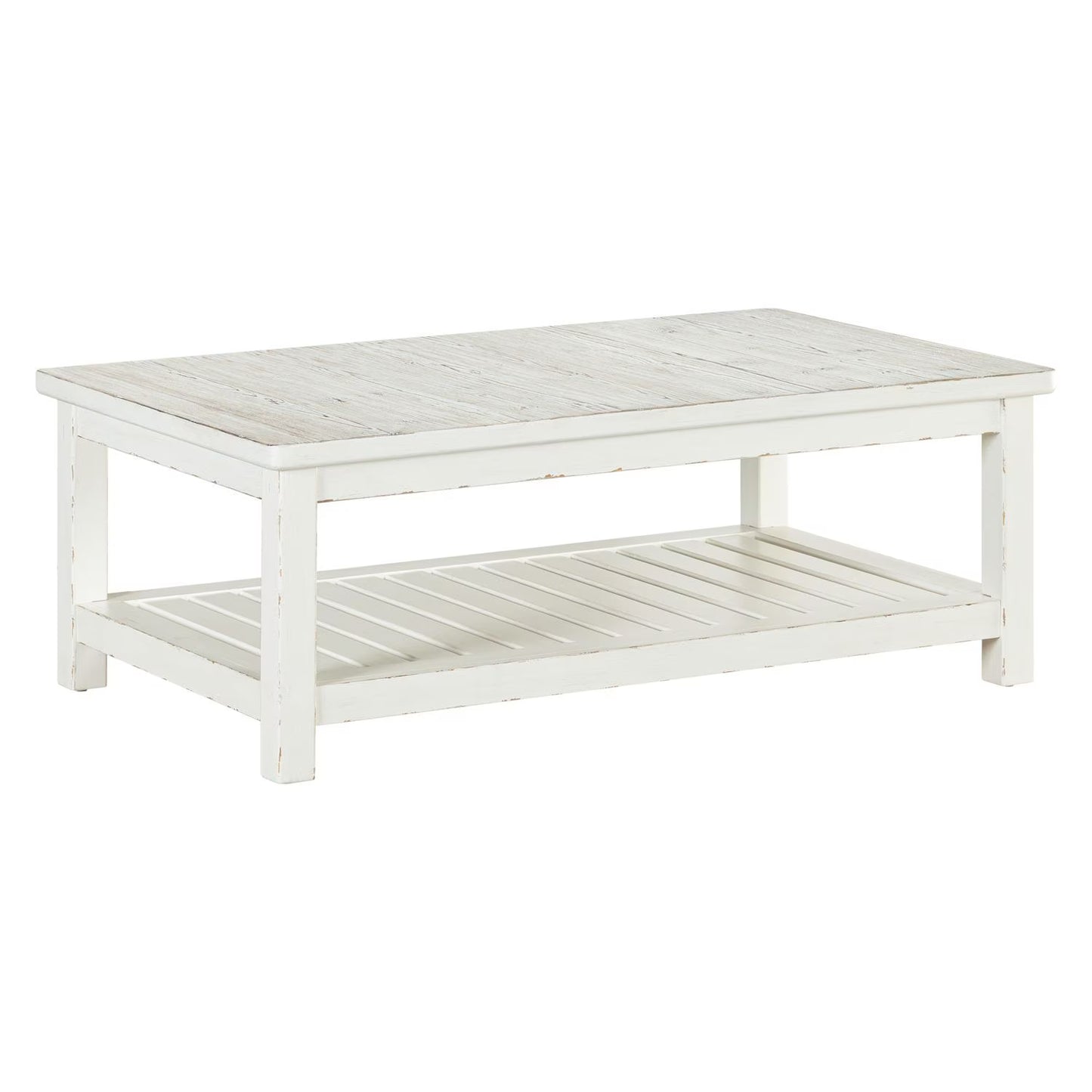Backroads - Rectangular Cocktail Table - Weathered White & Parchment Brown