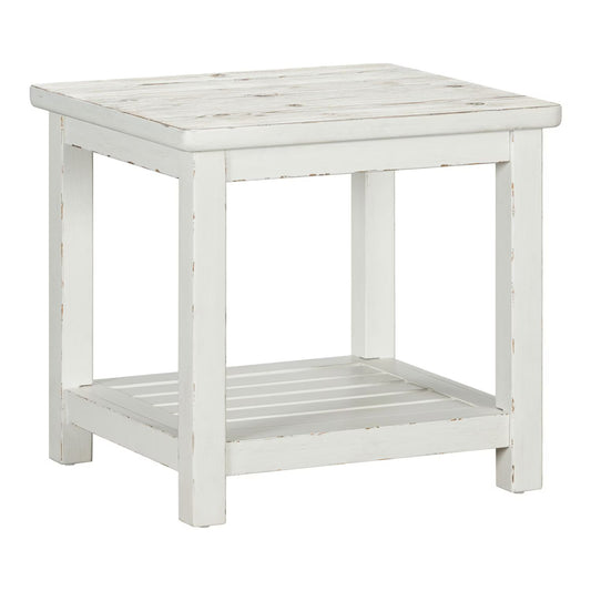 Backroads - End Table - Weathered White & Parchment Brown