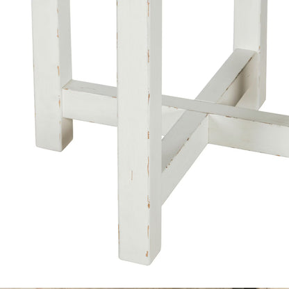 Backroads - Round End Table - Weathered White & Parchment Brown