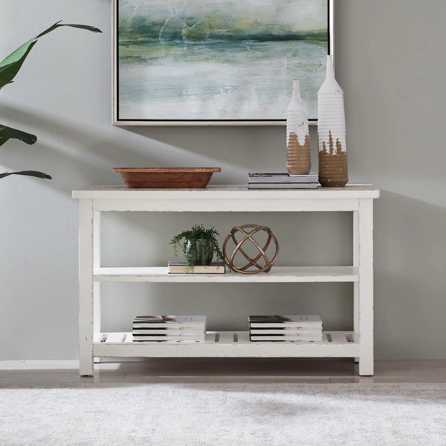 Backroads - Sofa Table - Weathered White & Parchment Brown