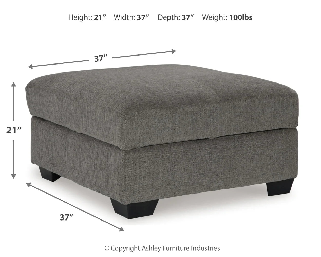 Glynn-cove - Iron - Ottoman With Storage