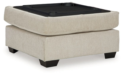 Glynn-cove - Linen - Ottoman With Storage