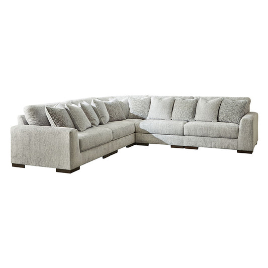 Regent Park - Pewter - Corner Chairs 5 Pc Sectional