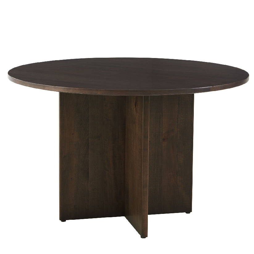 Crafted Cherry - 60" Round Dining Table With Wood Pedestal - Dark Cherry